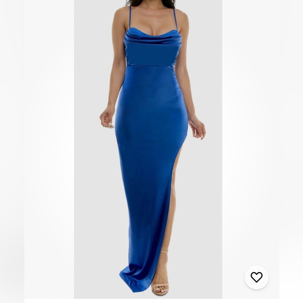 Emerald Sundae Satin Blueberry Evening Dress Size M
